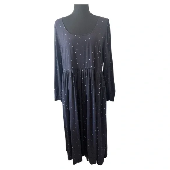 Madewell Star Scatter Midi Dress | Size 14 | Long Sleeve Black l Poshmark - Picture 4 of 9